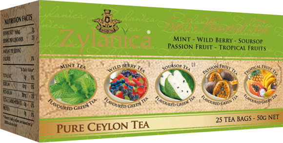Zylanica зелений чай Пять вкусов  25 пакетиков (5х5 по 2г)